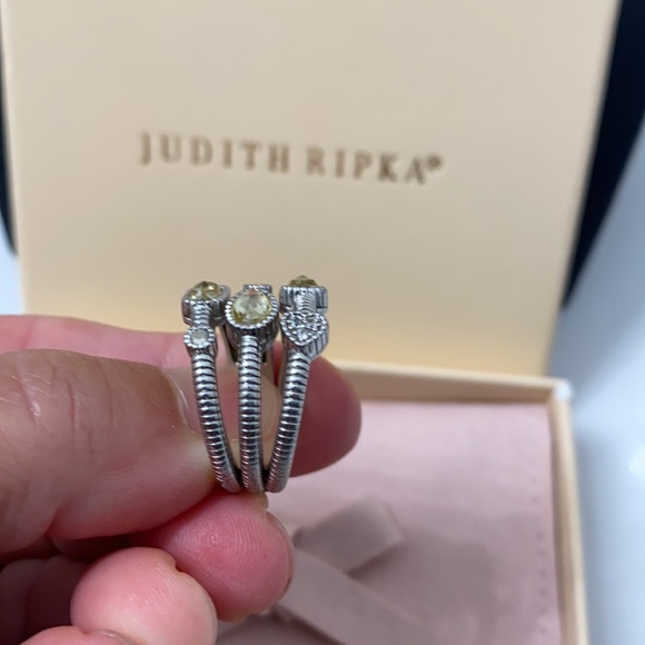 Judith Ripka Sterling Silver Three Row Band - Picture 12 of 12